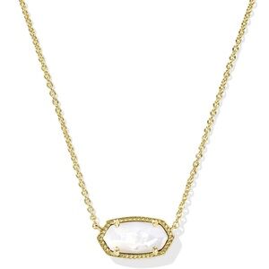 Elisa Gold Pendant Necklace in Ivory Mother-of-Pearl
